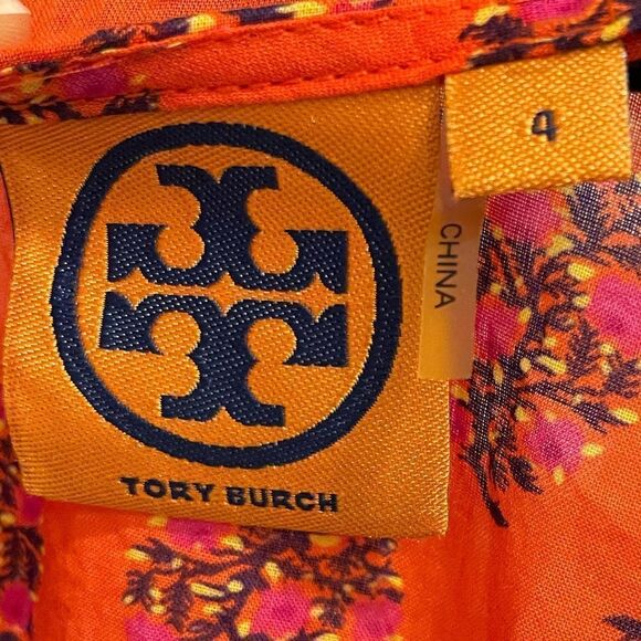 Tory Burch Evelina Tunic Floral Print Top Sz. 4 - Picture 3 of 6